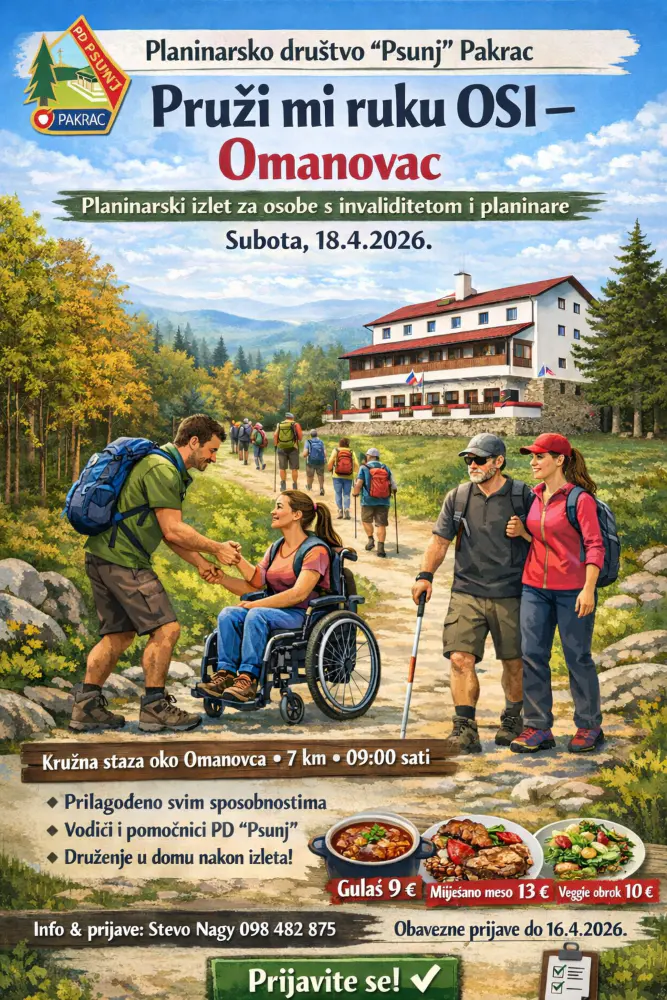 Fotografija uz članak „“PRUŽI MI RUKU OSI – OMANOVAC” Izlet namijenjen je osobama s invaliditetom“