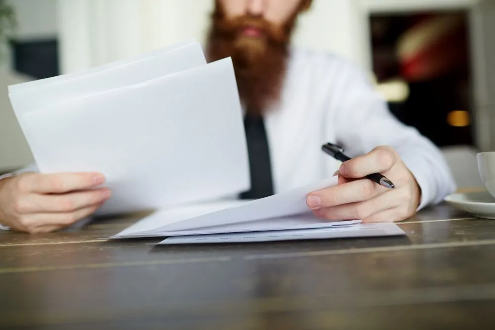 reading business papers