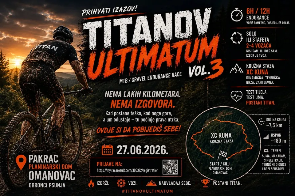 Fotografija uz članak „OVE SUBOTE NA OMANOVCU Više od 30 biciklista na „Titanovom ultimatumu““