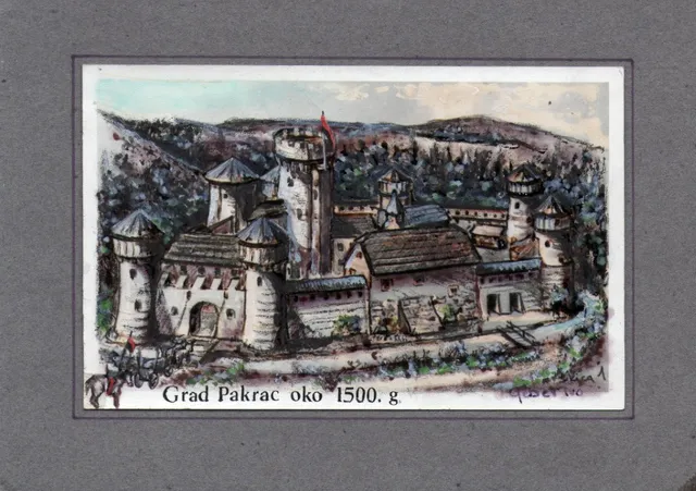 Stari grad Pakrac oko 1500. Ivo Geber crtez Muzej grada Pakraca