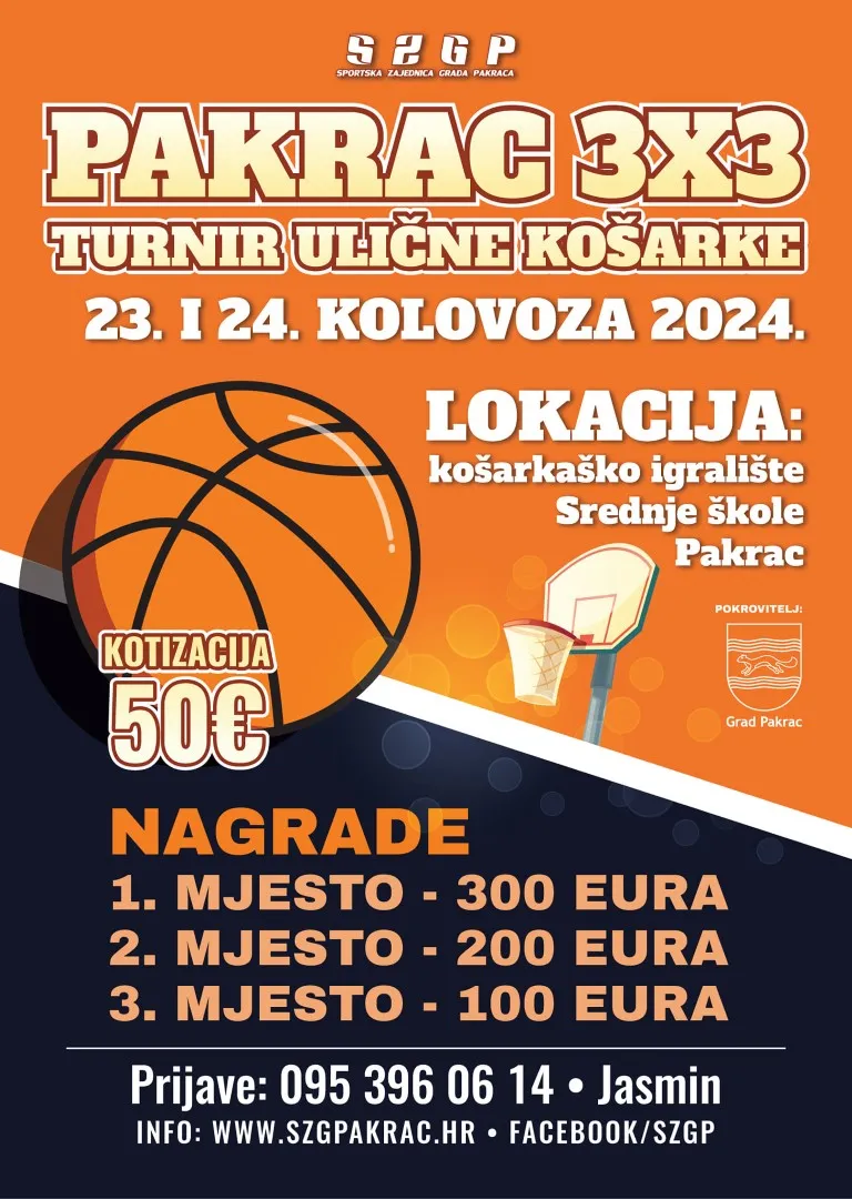 Fotografija uz članak „3X3 PAKRAC U tijeku su prijave na turnir ulične košarke“