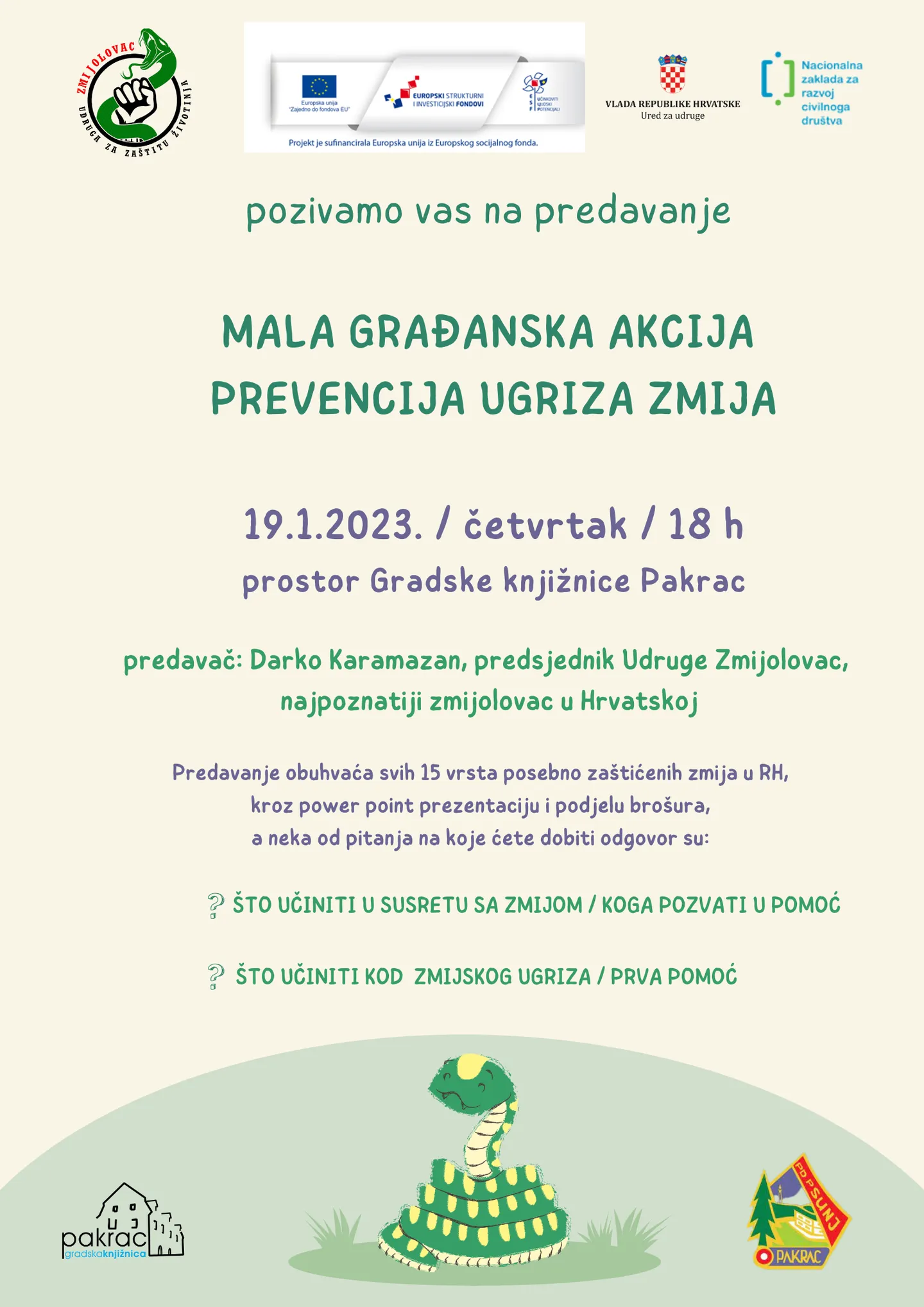 Predavanje Udruga Zmijolovac