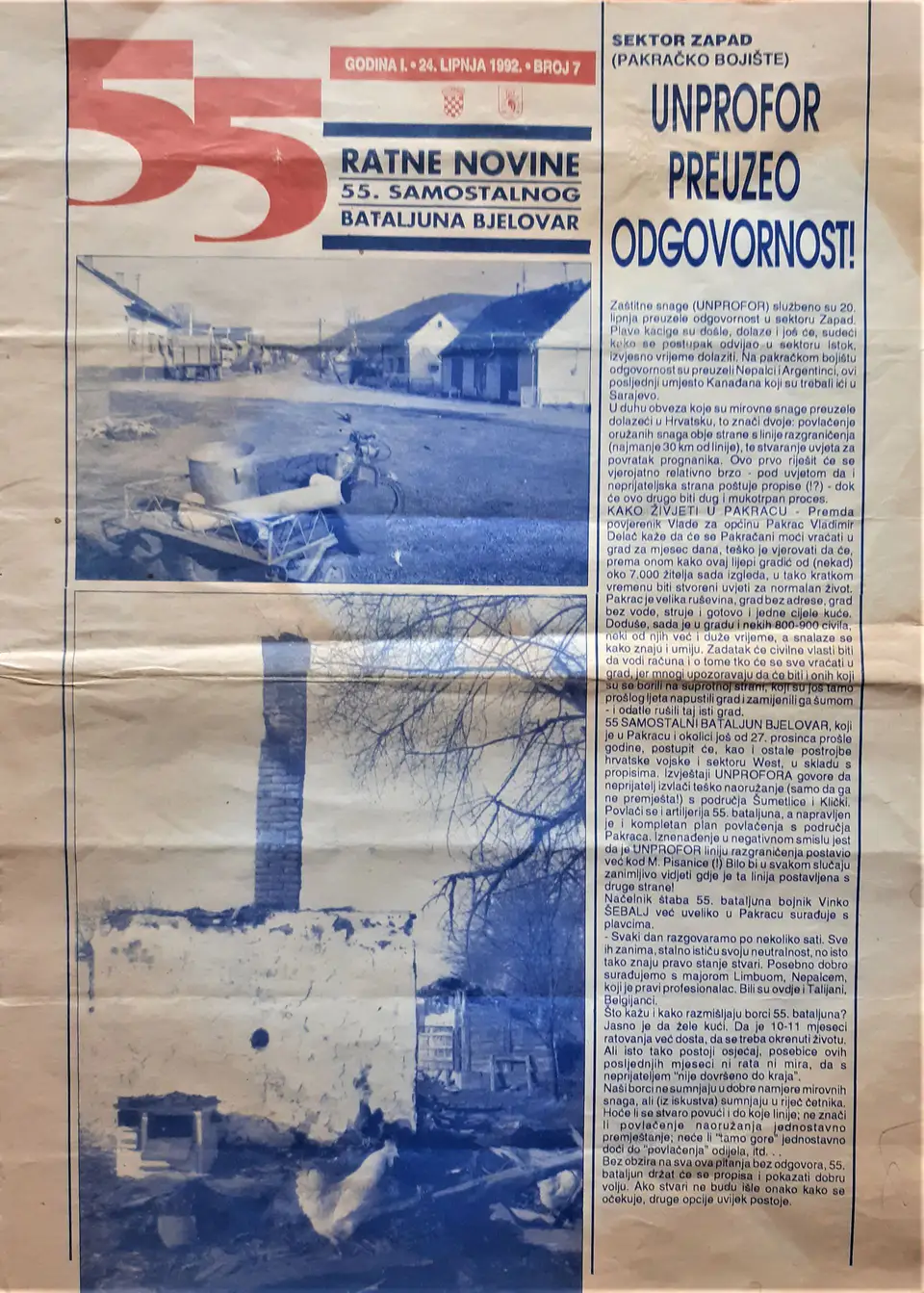 Fotografija uz članak „POVIJESNA CRTICA Časopisi, bilteni, novine u Domovinskom ratu“