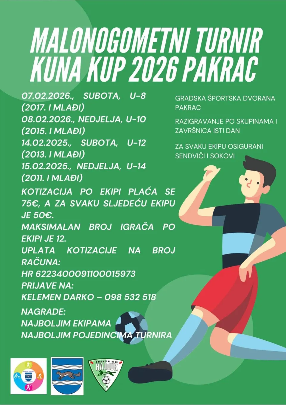 Fotografija uz članak „KUNA KUP Maksimalnih 64 ekipe mladih nogometaša natjecat će se u pakračkoj sportskoj dvorani“