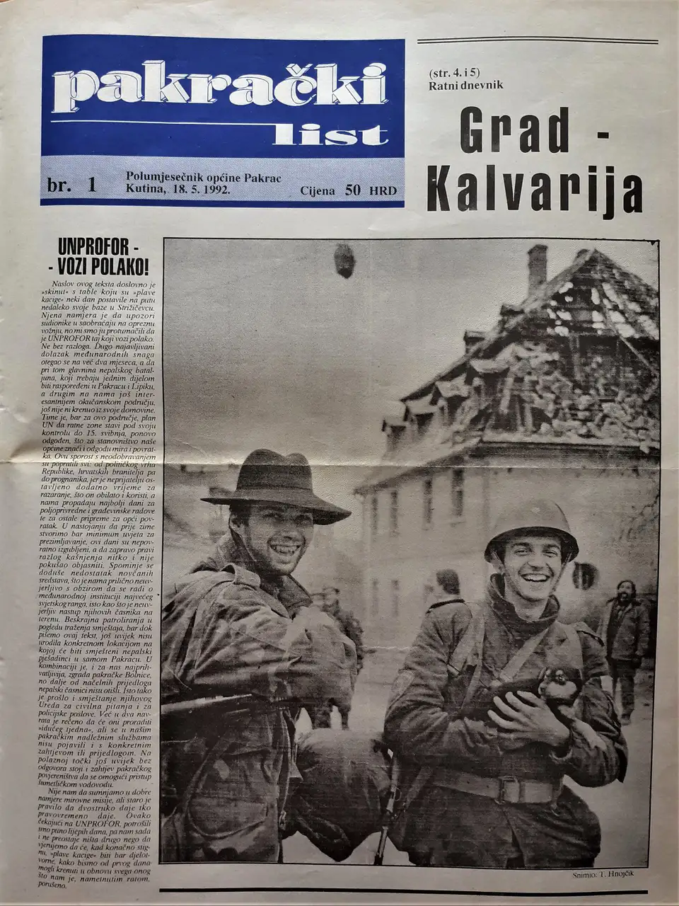 Fotografija uz članak „POVIJESNA CRTICA Časopisi, bilteni, novine u Domovinskom ratu“