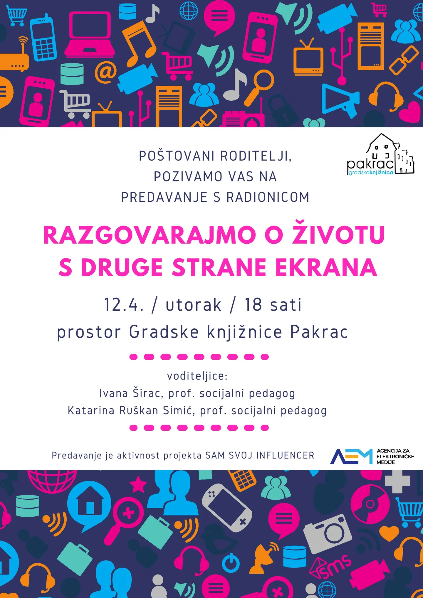 Sam svoj influencer prva radionica roditelji plakat page 001