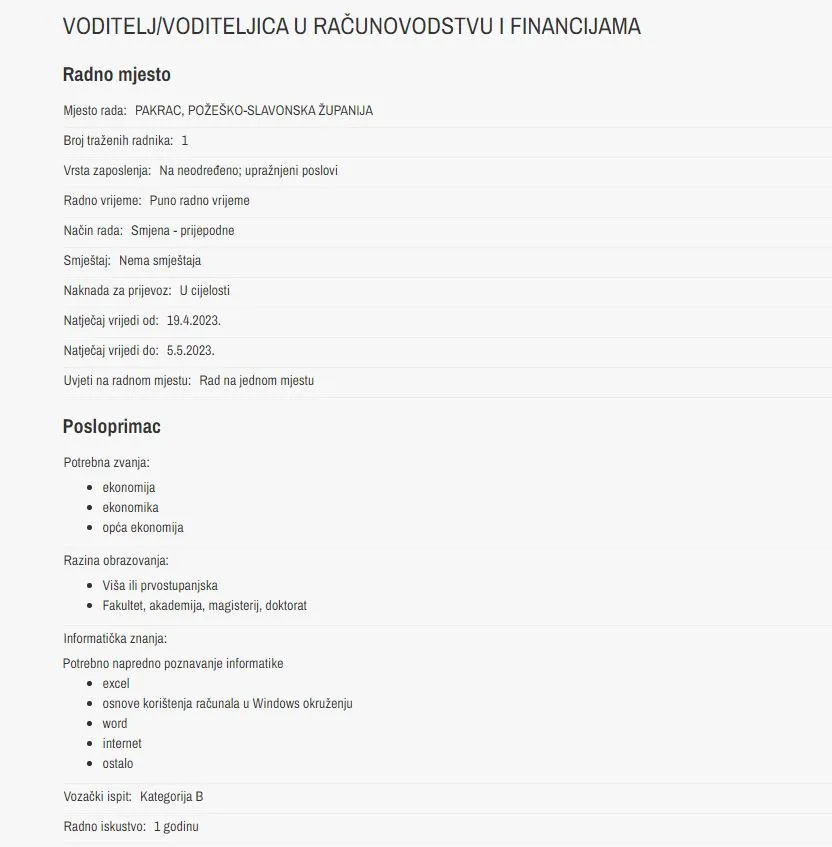 info posao