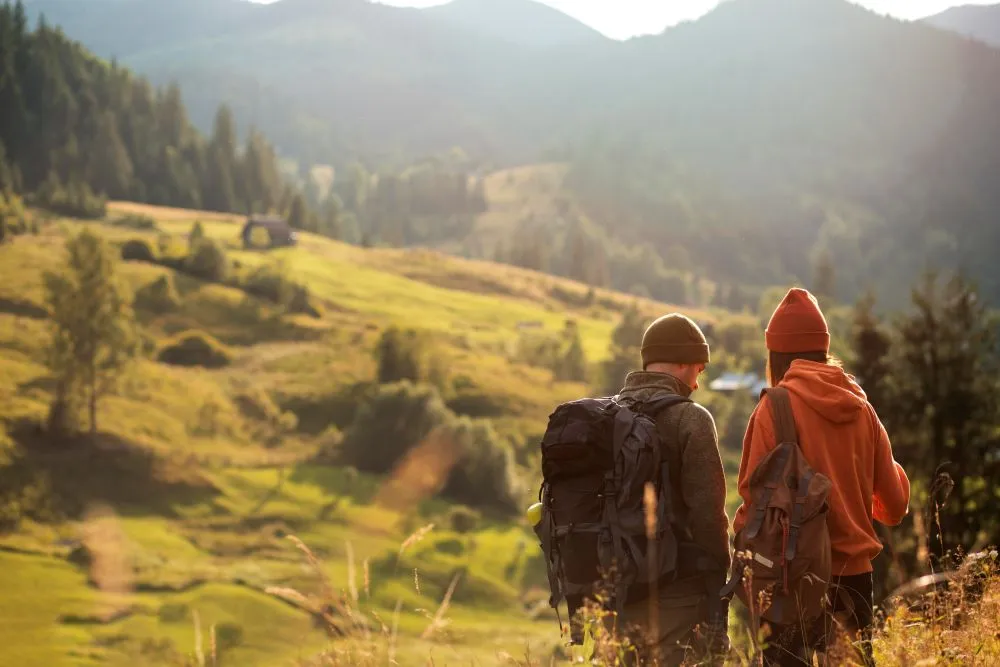 rural travelers exploring surroundings together