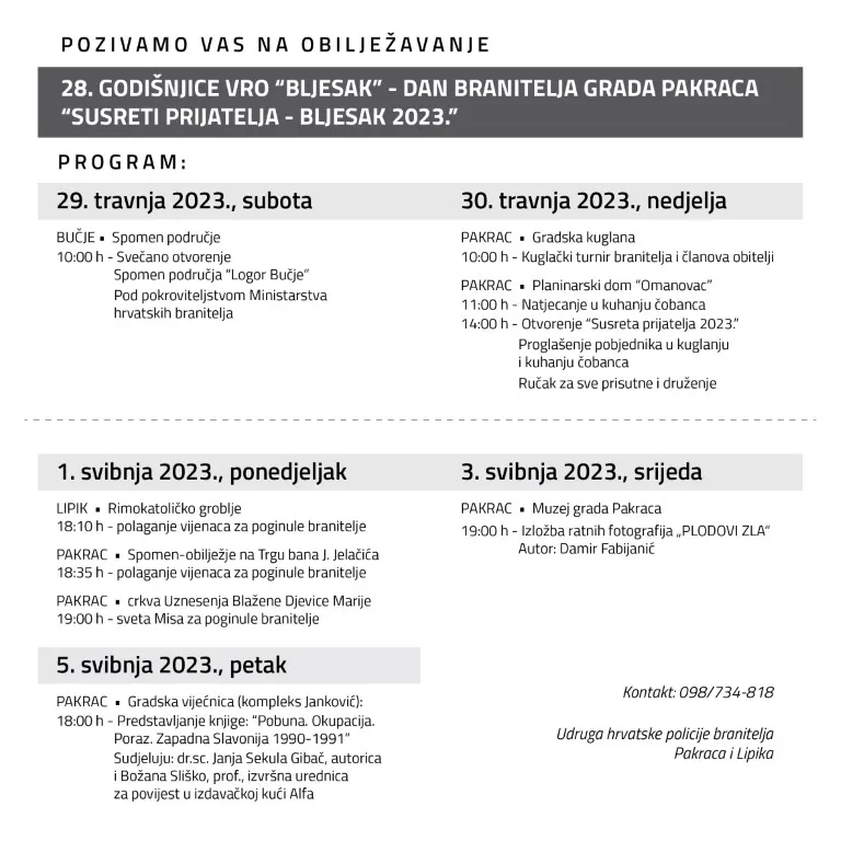 Bljesak 2023. program