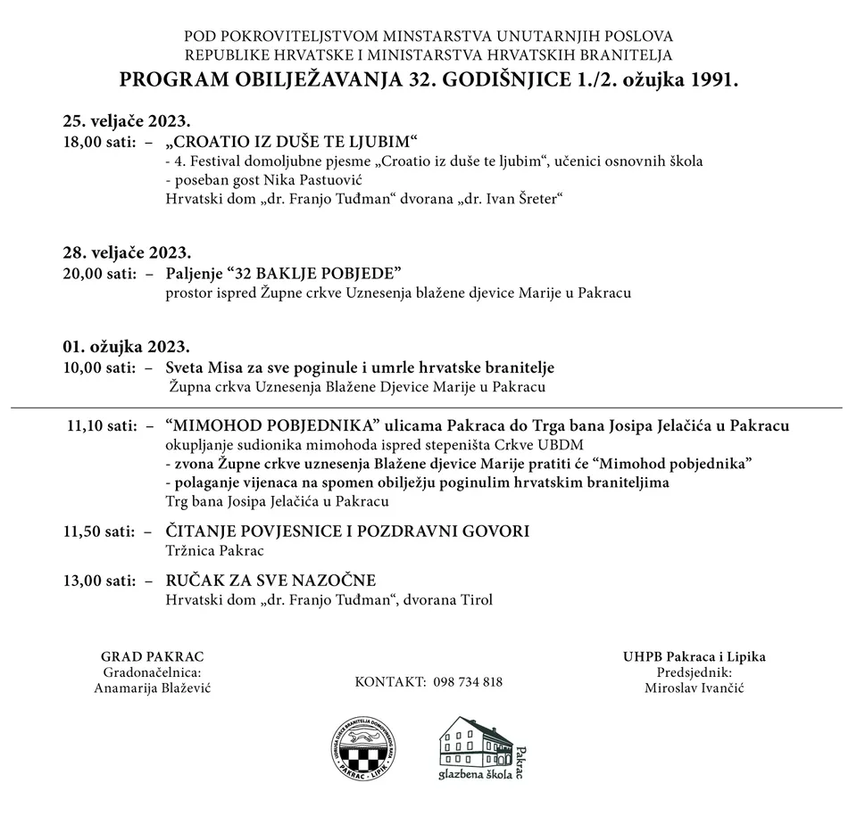 Fotografija uz članak „OBILJEŽAVANJE POČETKA DOMOVINSKOG RATA Program povodom 32. godišnjice“