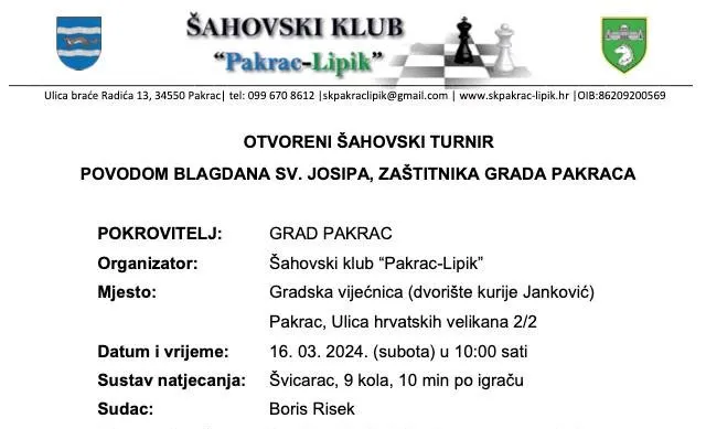 sahovski turnir plakat 16