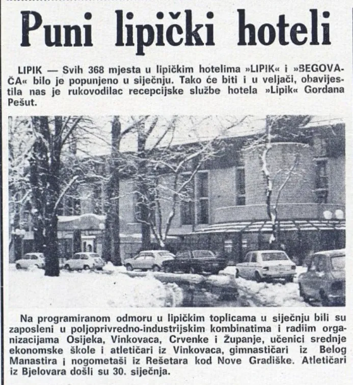 Fotografija uz članak „IZ ARHIVE „PAKRAČKOG VJESNIKA“ Turistički Lipik prije više od 45 godina“
