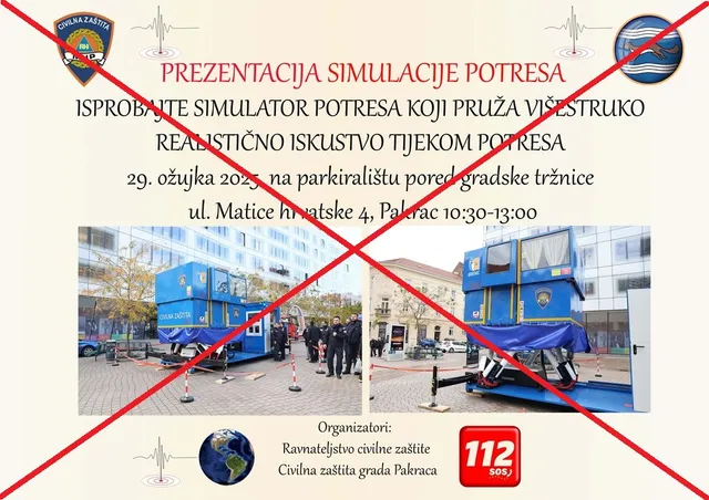 Plakat Pakrac za simulator potresa 1