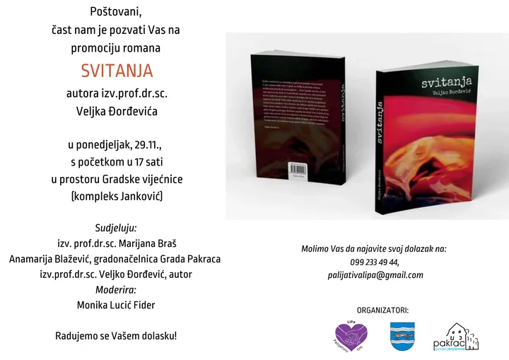 Fotografija uz članak „U GRADSKOJ VIJEĆNICI 29. STUDENOG Promocija novog romana dr. Veljka Đorđevića“