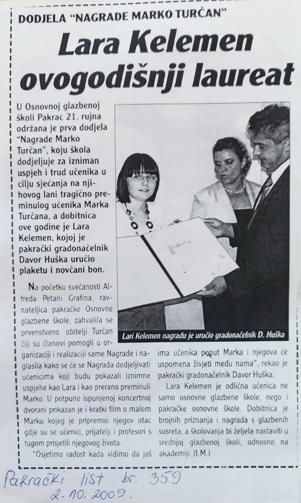1. nagrada Marko Turčan